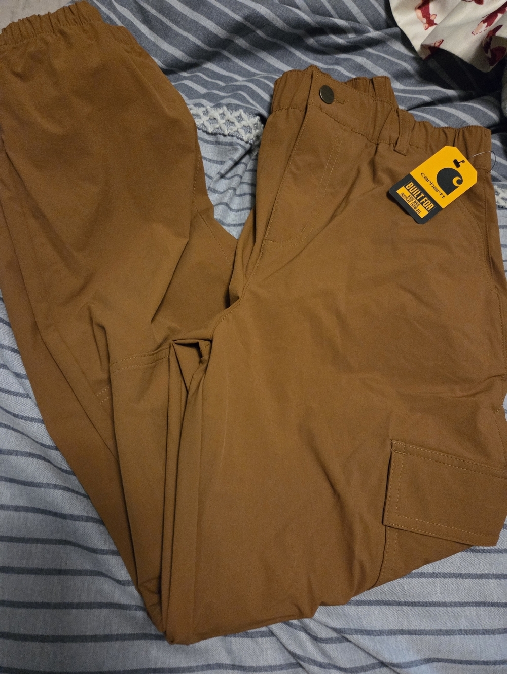 Carhartt Boy's Cargo Pants in Rust Brown Size 14/16
